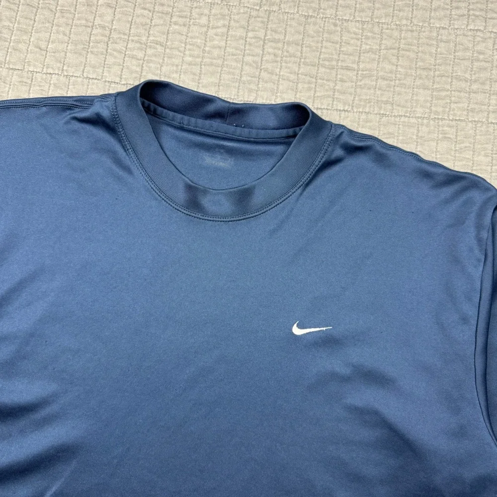 Nike Dri-FIT T Shirt Men Large Navy Blue Short Sleeve Performance Workout Gym